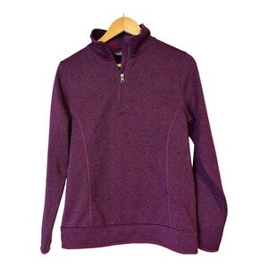 Eddie Bauer Sweatshirt Burgundy Pullover Quarter Zip Women’s Size M